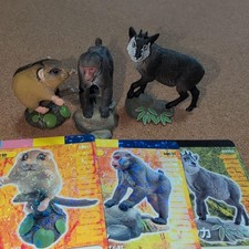 Kaiyodo Japan Natural Monument Figures Set Dormouse Macaque Sika Plastic 7-10cm