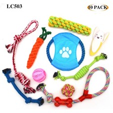 10 Pcs Dog Toys Puppy Toys Rope Toys Braided Rope Chew Play Toys Teething Toys