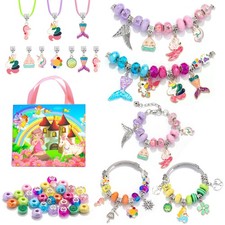 Charm Bracelet Making Kit DIY Jewelry Beads Charms Birthday Gift Girls 78PCS Set