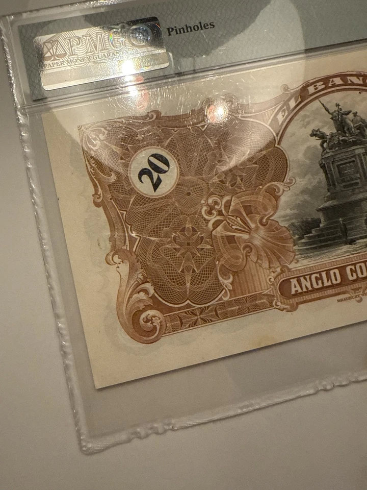 TOP POP Costa Rica 20 Colones ND 1909–17 Espécimen PMG 64 BWC Londres Elección UNC Foto 3 de 4