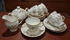 Vintage Tuscan Fine English Bone China Rondeley Tea set  Cups Saucers Milk Sugar