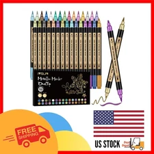 30-Color Metallic Marker Set - Dual Tip Acrylic Paint Pens for Arts & Crafts