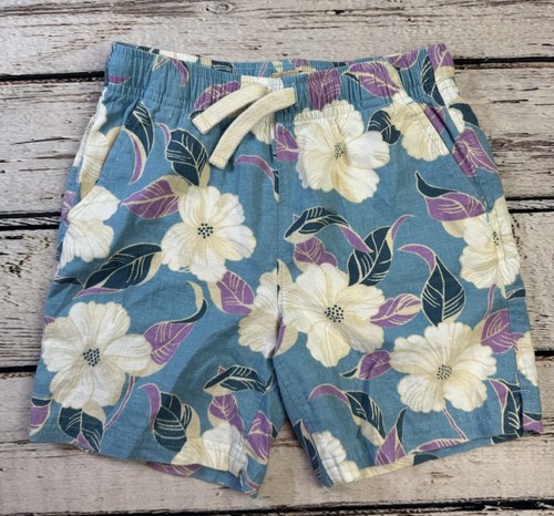 Faherty Size 6 Purple Blue Floral Hawaiian Shorts Unisex Kids Boy Girl