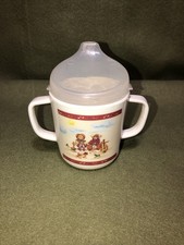 Vintage Cowboy Cowgirl Sippy Cup Child Dog Standard Dinnerware Clear Top