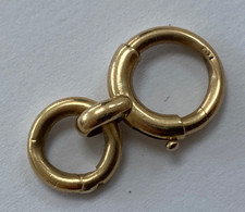 LARGE 12mm 9CT GOLD BOLT RING JEWELLERY CATCH CLASP 4 BRACELET NECKLACE 3.4 grm