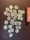 Roll of 40 Washington Quarters 90% Silver Coins $10 Face Mixed Dates 1950s