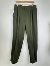 Vintage Polo Ralph Lauren Unhemmed Pleated Classic Green Chino Pants Men  s 34