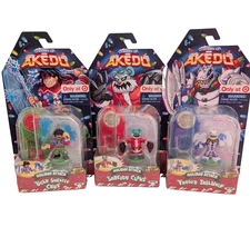 3 AKEDO Christmas Holiday Attack Mini Battling Warriors ~ Chux ~ Claw ~ TailWhip