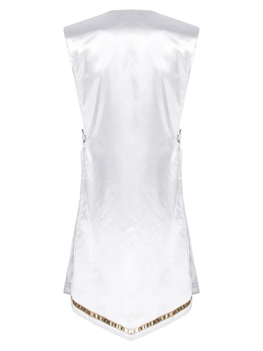 Mens Tunic Trim Tank Top Standard Robe Church Tops Loose Praise Neck Dance Vest - Picture 60 of 64