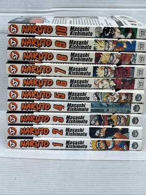 Naruto Manga Lot Vol 1-10 Complete Set Masashi Kishimoto Viz Shonen Jump