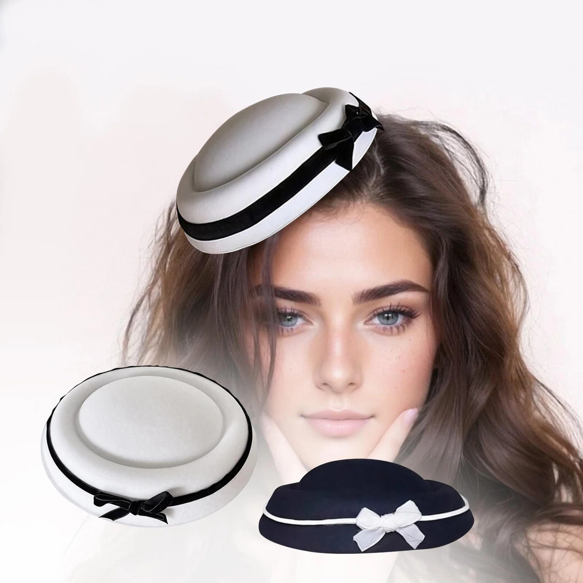 Cappello Da Sole In Organza Anti-UV Con Bordo Largo 13 Cm, Fiore Rimovibile, Elegante Per Sposa E Cerimonie - 3