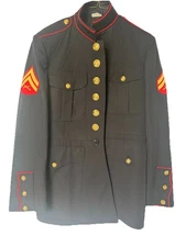 USMC Marine Corps Dress Blue Alpha Jacket Coat - Corporal Rank - Size 40–42R