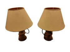 Coppia Lampade Da Comodino Compreso Lampadine Basso consumo "Vintage" 