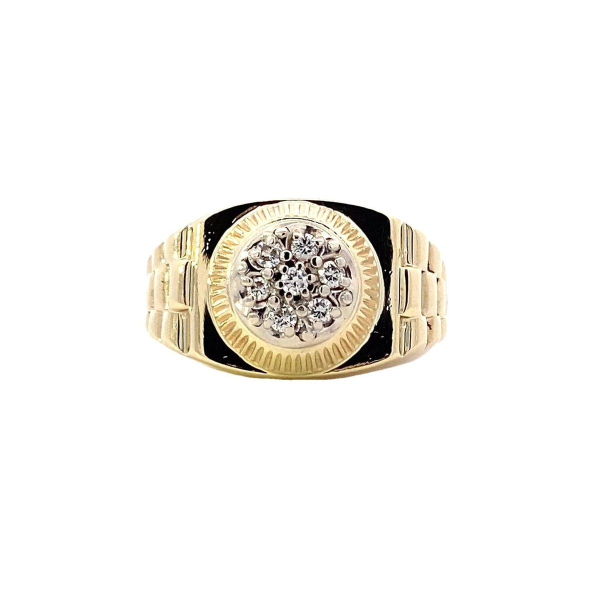 10K Yellow Gold & Diamond Rolex Ring - 0.21ct | eBay