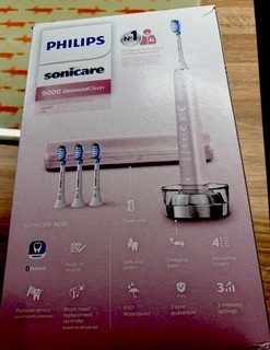 Philips Sonicare DiamondClean 9000 Electric Toothbrush Pink Including 6 Heads
