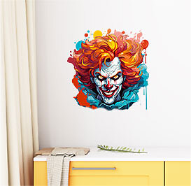 Bunte Halloween Clown Wandkunst Schlafzimmer Wohnmobil Dekor Vinyl Aufkleber Abziehbild - Bild 5 von 7