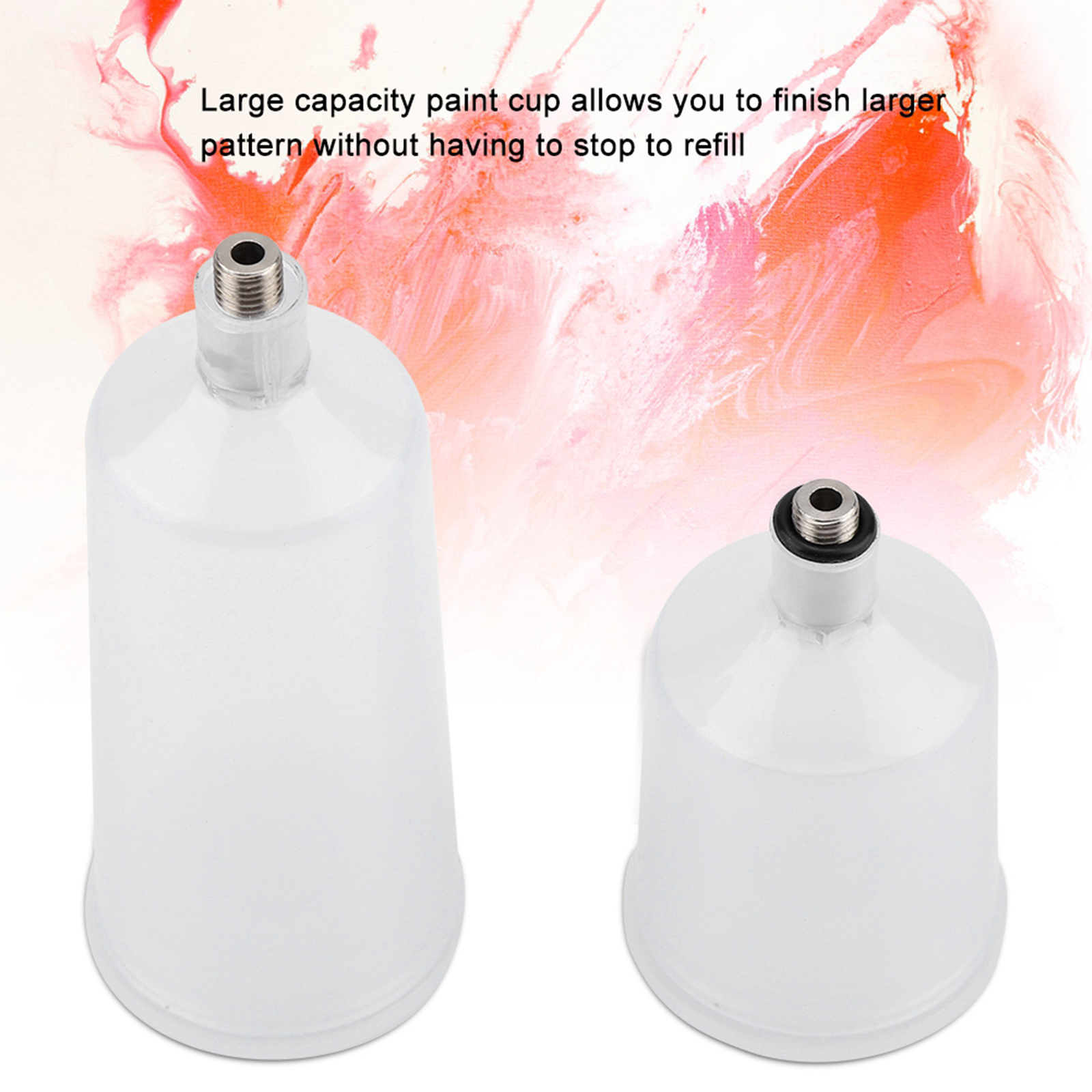 2X / Set Plastic Spray Paint Gun Airbrush Cup Pot Fastmover Threaded LT