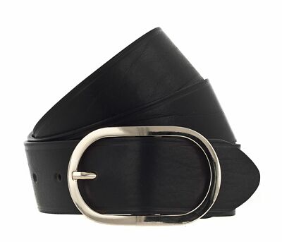 b.belt Lorena Gold Ledergürtel W85 Gürtel Accessoire Schwarz