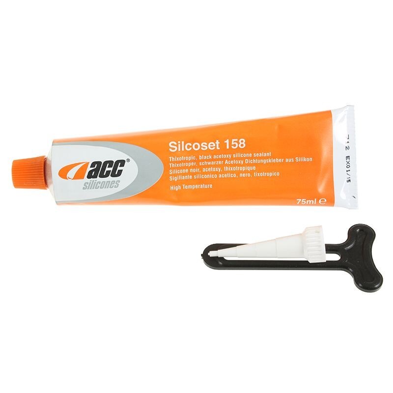 Silcoset 158 High Temperature Silicone Adhesive Black Sealant Oven Door