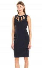 Vince Camuto Women's Sleeveless Bodycon Midi Dress Sz. 4 (Navy) 152785