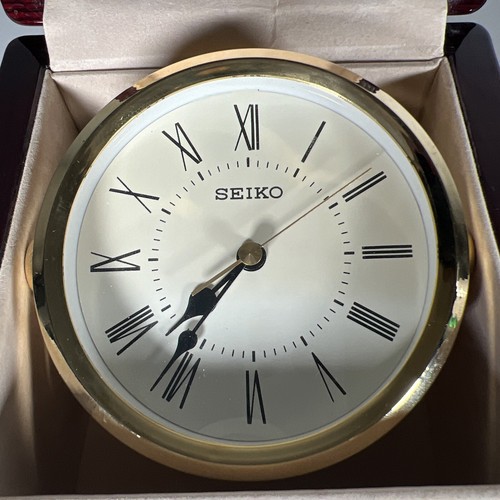 Seiko Clock Cherry Color Wood Box Dial Roman Numerals QHG607BLH - Picture 3 of 17