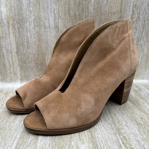 Lucky Brand Joal Shooties Womens 6.5 Brown Suede Leather Boho Ankle Boots Bootie