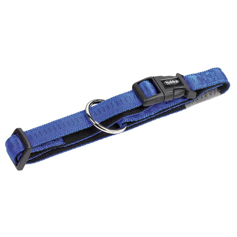 Nobby Halsband Soft Grip Blau Nylon stufenlos für Hunde komfortabel