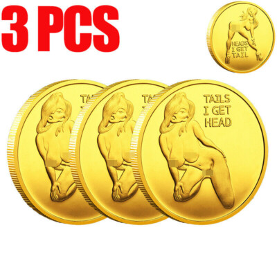 #ad #ad 3Pcs Tails I Get Head Sexy Heads Tails Challenge Token Coin Souvenir Coin Gift $9.99
