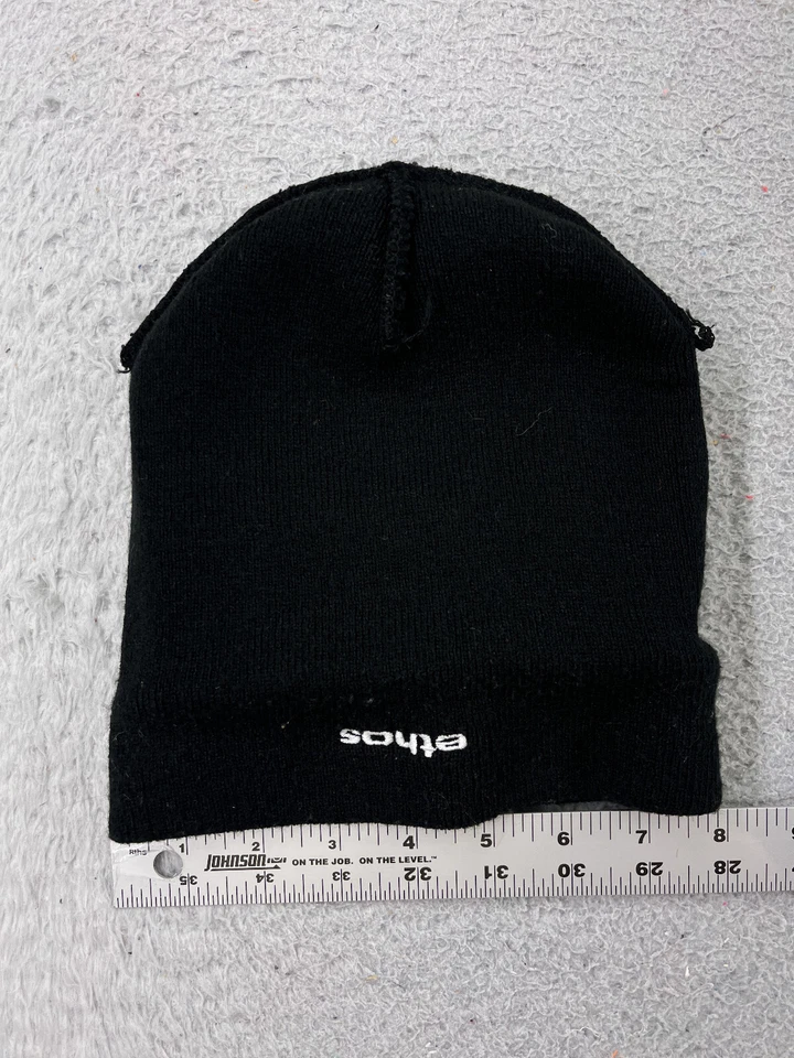 Ethos Beanie Toque Youth One Size Black Knit Acrylic Skate Skateboard Outdoors - Image 3 of 4