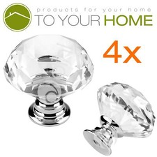 Dihl Globe Crystal Door Knobs Diamond Glass Clear Cabinet Drawer Wardrobe Handle