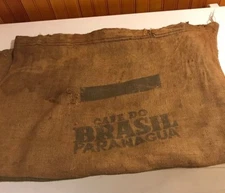 Vintage 40s Cafe Do Brazil Coffee Paranagua 100 Lb Large Sack Coffee Shop
