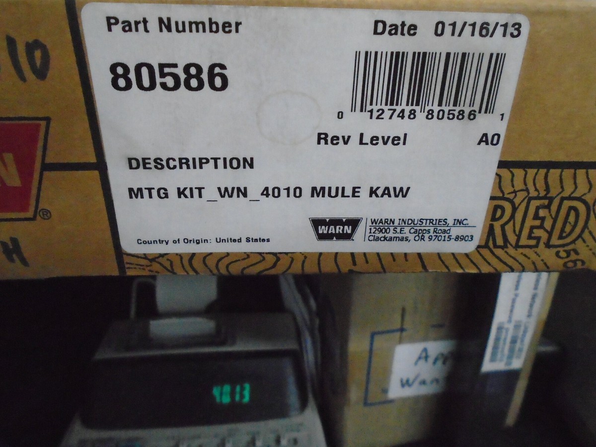 WARN WINCH MOUNT 80586 KAWASAKI MULE 4000, MULE 4010 NEW | eBay
