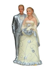 Statuetta torta inserto torta per nozze d'argento matrimonio coppia di sposi 9 cm TA0050