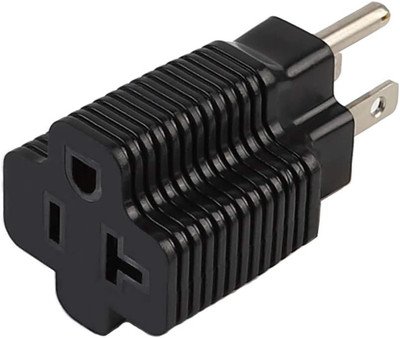  5-15P to 5-15/20R 15 Amp to 20 Amp Plug Adapter, ETL Listed