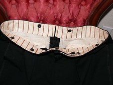 1920-30 Man s Black Tuxedo High waisted Trousers Wool XL as is