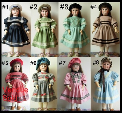 antique doll dress SFBJ twin Kestner Halbig Heubach antique doll