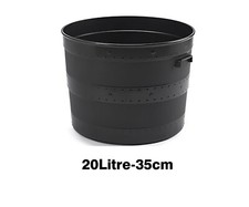 BLACK PLASTIC PLANTER PLANT POT TUB GARDEN PATIO OUT OR INDOOR BLACKSMITH BARREL