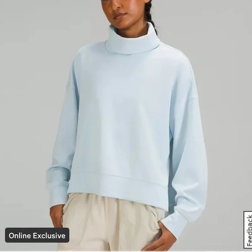 Lululemon Size 12 Softstreme Turtleneck Pullover Sweatshirt Light Blue