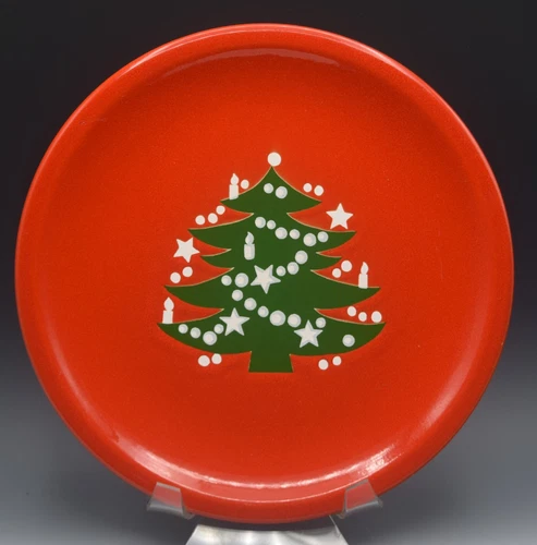 WAECHTERSBACH GERMANY RED CHRISTMAS TREE DINNER PLATE 10" VINTAGE