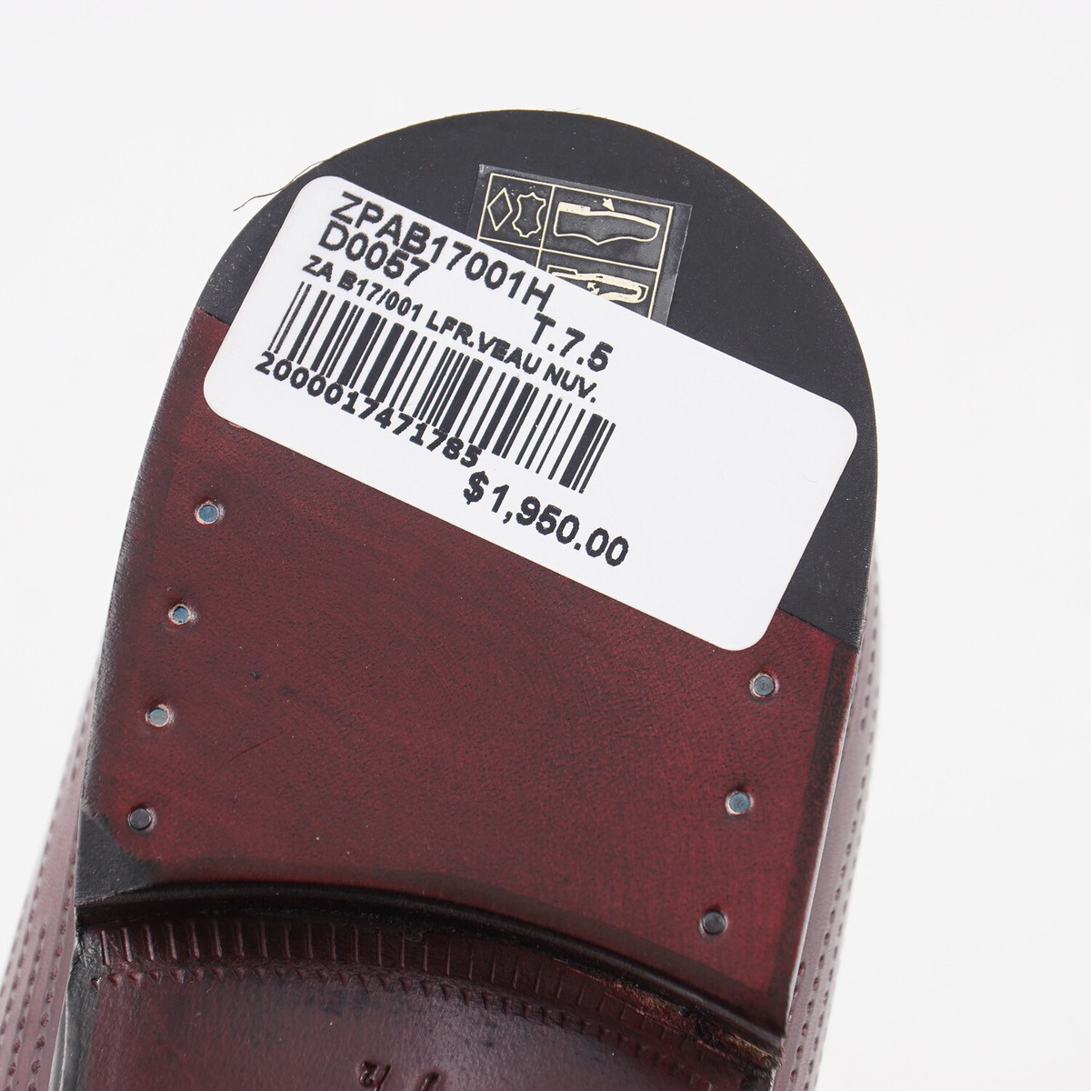 Zilli Burgundy Calf Leather Loafer with Punched Details 8.5 