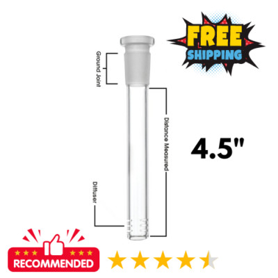 Glass Downstem Diffuser Water Pipe Bong Hookah 6 Cuts Down Stem 4.5  INCH