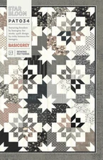 Star Bloom BasicGrey Quilt Pattern ~ modern star blocks pieced Basic Grey PAT034