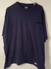 Vintage Dickies Pocket T Shirt Size XXL Single Stitch Made In USA Dark Blue
