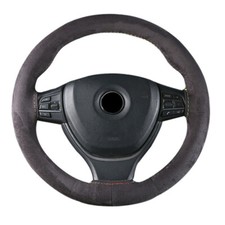 DIY Anti Fur Car Steering Wheel Cover Needles Thread Stitch Wrap Suede Leather