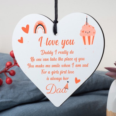 Dad Gifts From Daughter From Son Hanging Wooden Heart Daddy