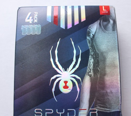 Spyder Men's Pro Cotton Pro Stretch Tank Tops 4-Pack DH3 Multicolor Large NWT - Picture 2 of 5