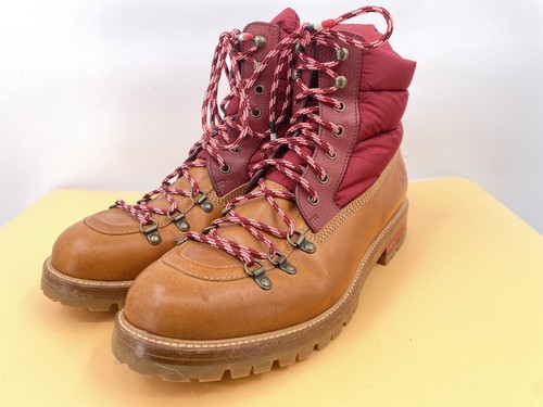 Moncler brown and red hiking boots for 
