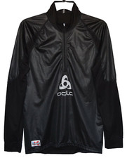 ODLO Mens Black Stretch 1/2 Zip Athletic Shir...