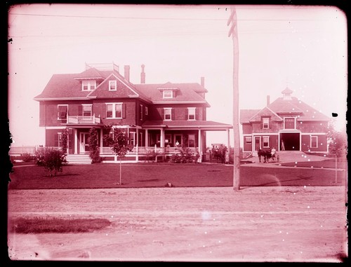 (1) LATE 1800s or EARLY 1900s GLASS NEGATIVE: SUBURBAN HOUSE #3 UNKNOWN LOCATIO - 第 1/2 張圖片