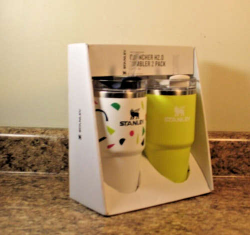Vaso de acero inoxidable Stanley Quencher H2.0 estado de flujo paquete de 2 20 oz. Juego NUEVO - Imagen 2 de 4
